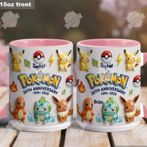 Pokémon Personalized 30th Anniversary 1996-2026 3D Mug
