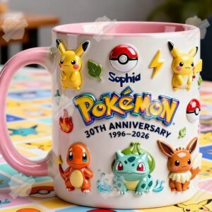 Pokémon Personalized 30th Anniversary 1996-2026 3D Mug