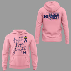 Michigan Wolverines Block M Cancer Hoodie