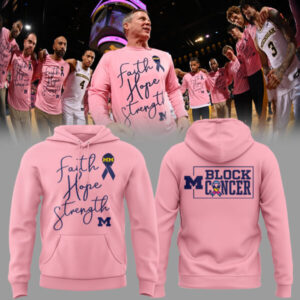 Michigan Wolverines Block M Cancer Hoodie