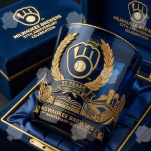 Milwaukee Brewers 57th Anniversary 1969-2026 Whiskey Glass