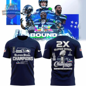 Seattle Seahawks 2X Super Bowl Champions Super Bowl XLVIII & LX T-Shirt
