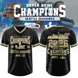 Seattle Seahawks Super Bowl LX 2026 Champions Baseball Jersey