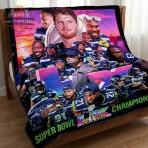 Seattle Seahawks Super Bowl LX Champions Quilt Blanket