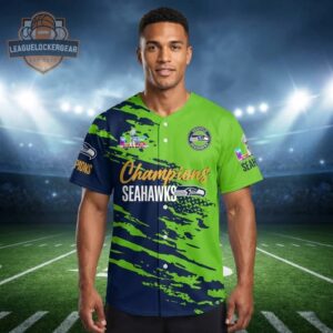 Seattle Seahawks Two-Time Super Bowl XLVIII LX Champions Baseball Jersey