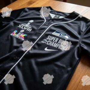 Seattle Seahawks Super Bowl 2X Champions Baseball Jersey