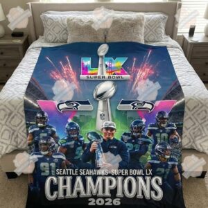 Seattle Seahawks Super Bowl LX Champions 2026 Blanket
