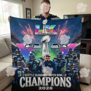 Seattle Seahawks Super Bowl LX Champions 2026 Blanket