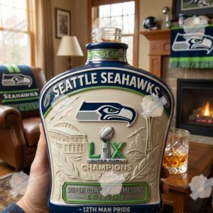 Seattle Seahawks Super Bowl LX Champions 2026 Liquor Bottle
