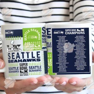 Seattle Seahawks Super Bowl LX Champions Roster Coffee Mug