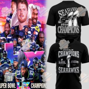 Seattle Seahawks Super Bowl LX Champions T-Shirt