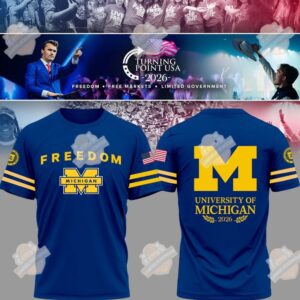 University of Michigan Turning Point USA Freedom 2026 T-Shirt