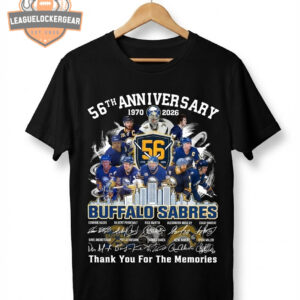 Buffalo Sabres 56th Anniversary 1970-2026 Thank You For The Memories Signatures T-Shirt