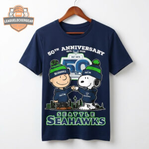 Seattle Seahawks 50th Anniversary 1976 2026 Snoopy Charlie Brown T-Shirt
