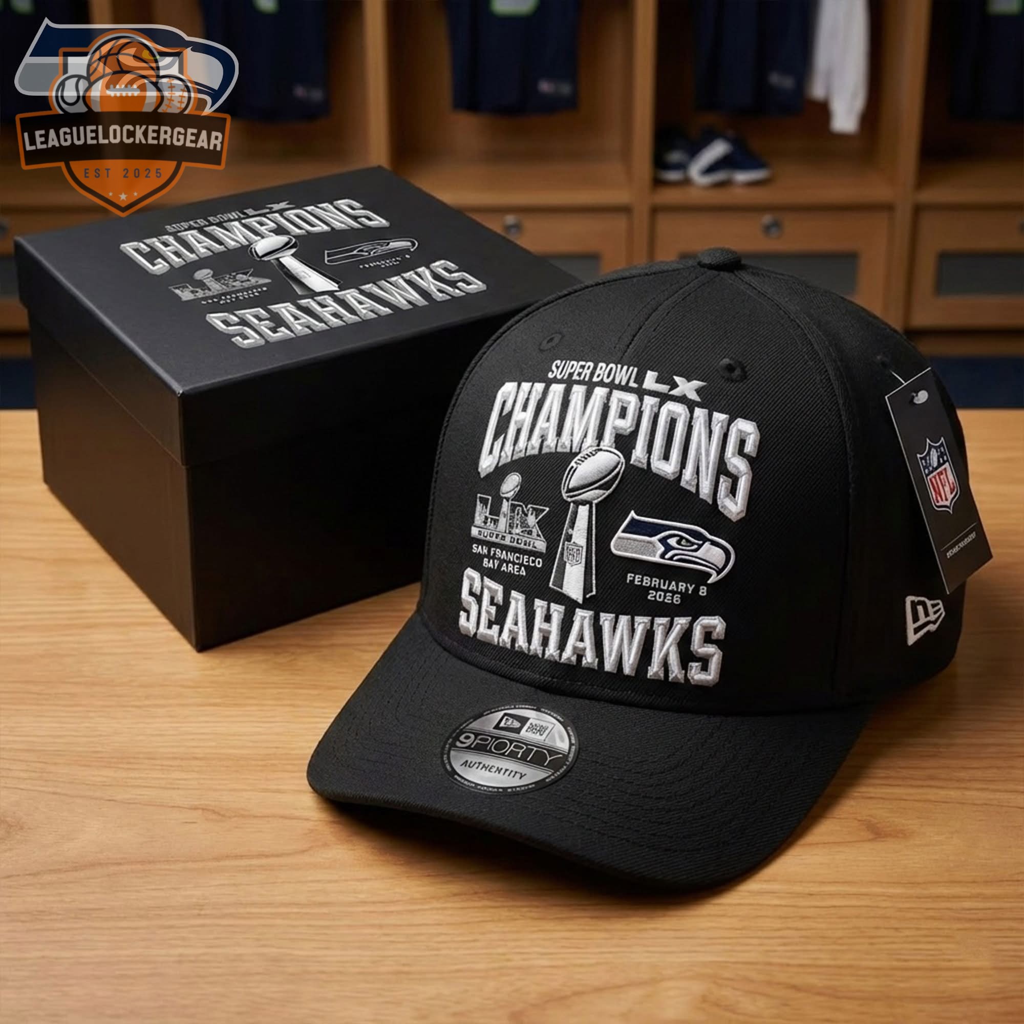 Seattle Seahawks Super Bowl LX Champions 2026 Cap - LeagueLockerGear
