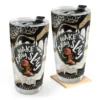 Personalized Wake Pray Slay Leopard Glitter Tumbler Cup