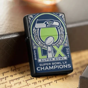 Seattle Seahawks Super Bowl LX Champions 2026 Zippo Lighter