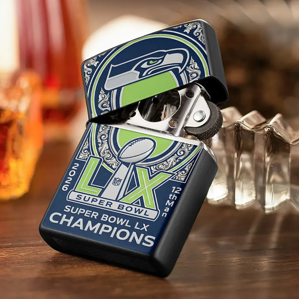 Seattle Seahawks Super Bowl LX Champions 2026 Zippo Lighter