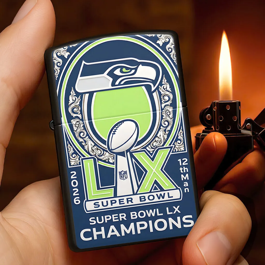 Seattle Seahawks Super Bowl LX Champions 2026 Zippo Lighter