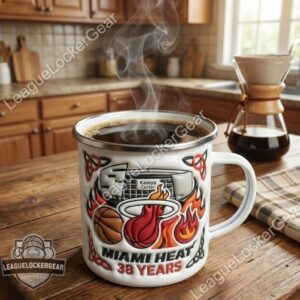 Miami Heat 38 Years Kaseya Center Enamel Mug