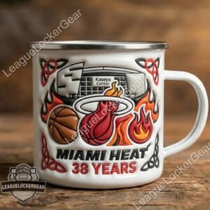 Miami Heat 38 Years Kaseya Center Enamel Mug