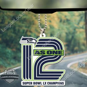 Seattle Seahawks 12 As One Super Bowl LX Champions Car Ornament