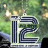 Seattle Seahawks 12 As One Super Bowl LX Champions Car Ornament