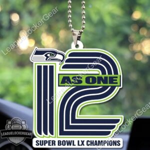 Seattle Seahawks 12 As One Super Bowl LX Champions Car Ornament