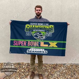Seattle Seahawks Super Bowl LX Champions 2026 Flag