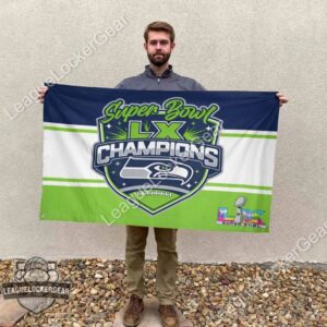 Seattle Seahawks Super Bowl LX Champions Flag