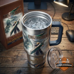 Final Fantasy VII 29th Anniversary 1997-2026 Tumbler With Handle And Straw