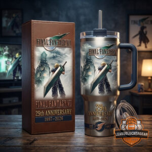 Final Fantasy VII 29th Anniversary 1997-2026 Tumbler With Handle And Straw