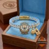 Manchester City Premier League Legends Etihad Stadium Braided Leather Bracelet