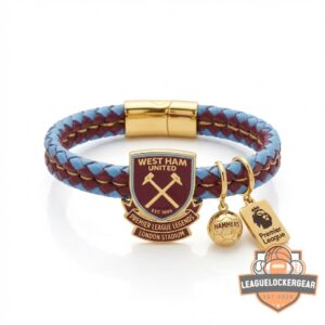 West Ham United Premier League Legends London Stadium Leather Charm Bracelet