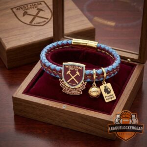 West Ham United Premier League Legends London Stadium Leather Charm Bracelet
