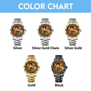 Elvis The King Stained Glass Watch