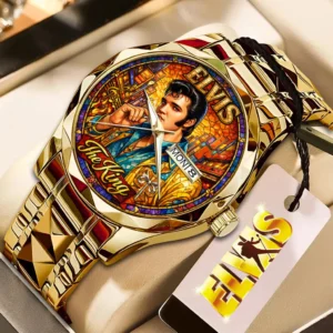 Elvis The King Stained Glass Watch