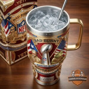 Bad Bunny NFL Super Bowl Benito Bowl Championship Ring Style YETI Tumbler