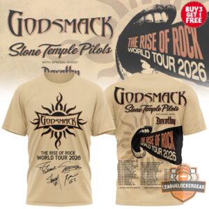 Godsmack Stone Temple Pilots The Rise of Rock World Tour 2026 Signatures T-Shirt