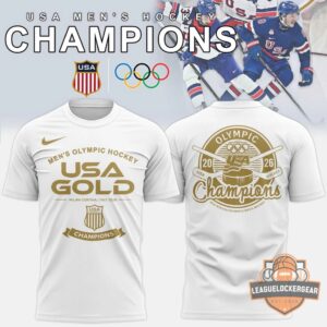 USA Men's Hockey 2026 Milan-Cortina Winter Olympics Gold Champions T-Shirt