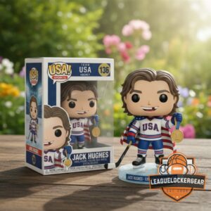Team USA Hockey Jack Hughes XXV Winter Olympics Gold Medal Funko Pop Vinyl Figure