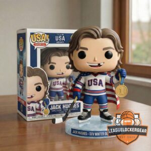 Team USA Hockey Jack Hughes XXV Winter Olympics Gold Medal Funko Pop Vinyl Figure