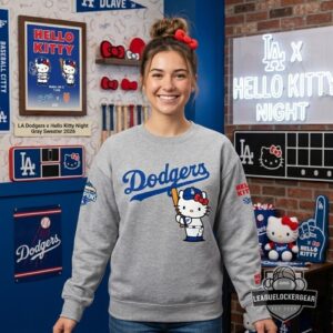 Dodgers Hello Kitty Back To Back World Series Champions Sweatshirt