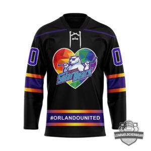 Orlando Solar Bears Pride Night Orlando United Rainbow Hockey Jersey