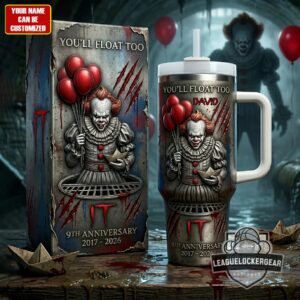 Pennywise IT 9th Anniversary 2017 - 2026 Personalized Tumbler With Handle
