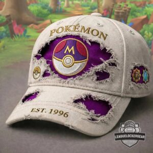 Pokemon Master Ball EST 1996 Distressed Baseball Cap
