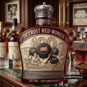 Detroit Red Wings 100th Anniversary Centennial Puck Legends Whiskey Bottle