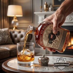 Detroit Red Wings 100th Anniversary Centennial Puck Legends Whiskey Bottle
