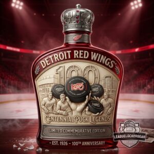 Detroit Red Wings 100th Anniversary Centennial Puck Legends Whiskey Bottle