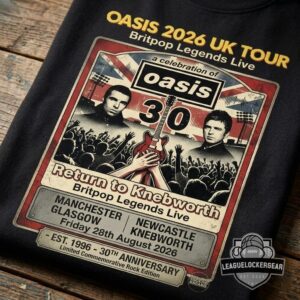 Oasis 2026 UK Tour 30th Anniversary Return to Knebworth T-Shirt